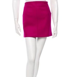 Diane Von Furstenberg Magenta Wool Mini Skirt